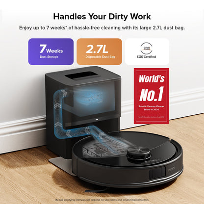 Roborock Q10 S5+ black robot vacuum front view