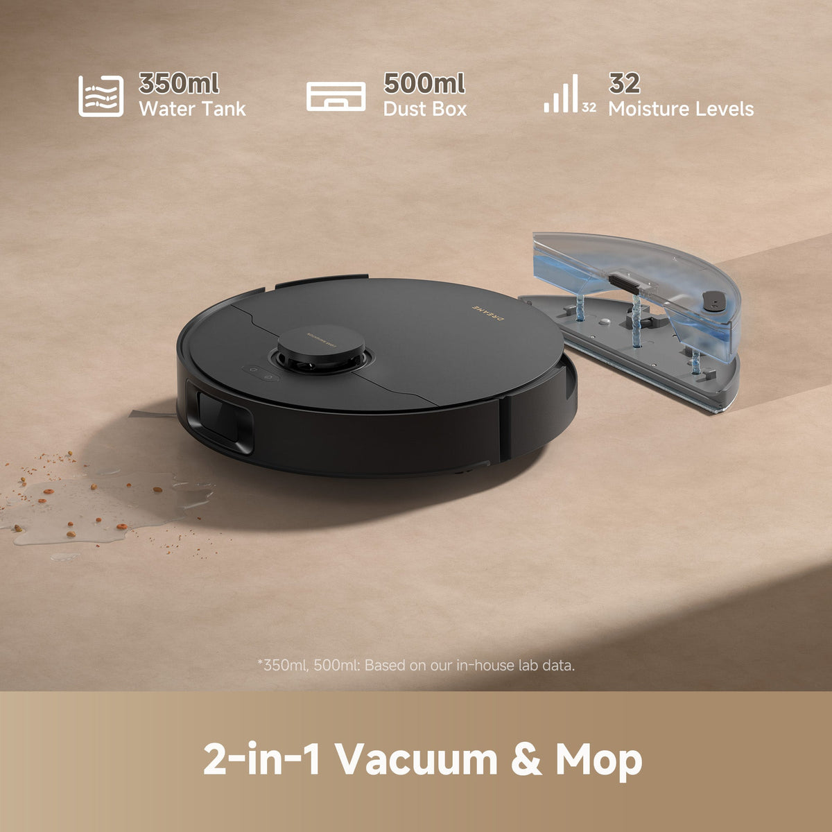 2-in-1 vacuum and mop with adjustable moisture