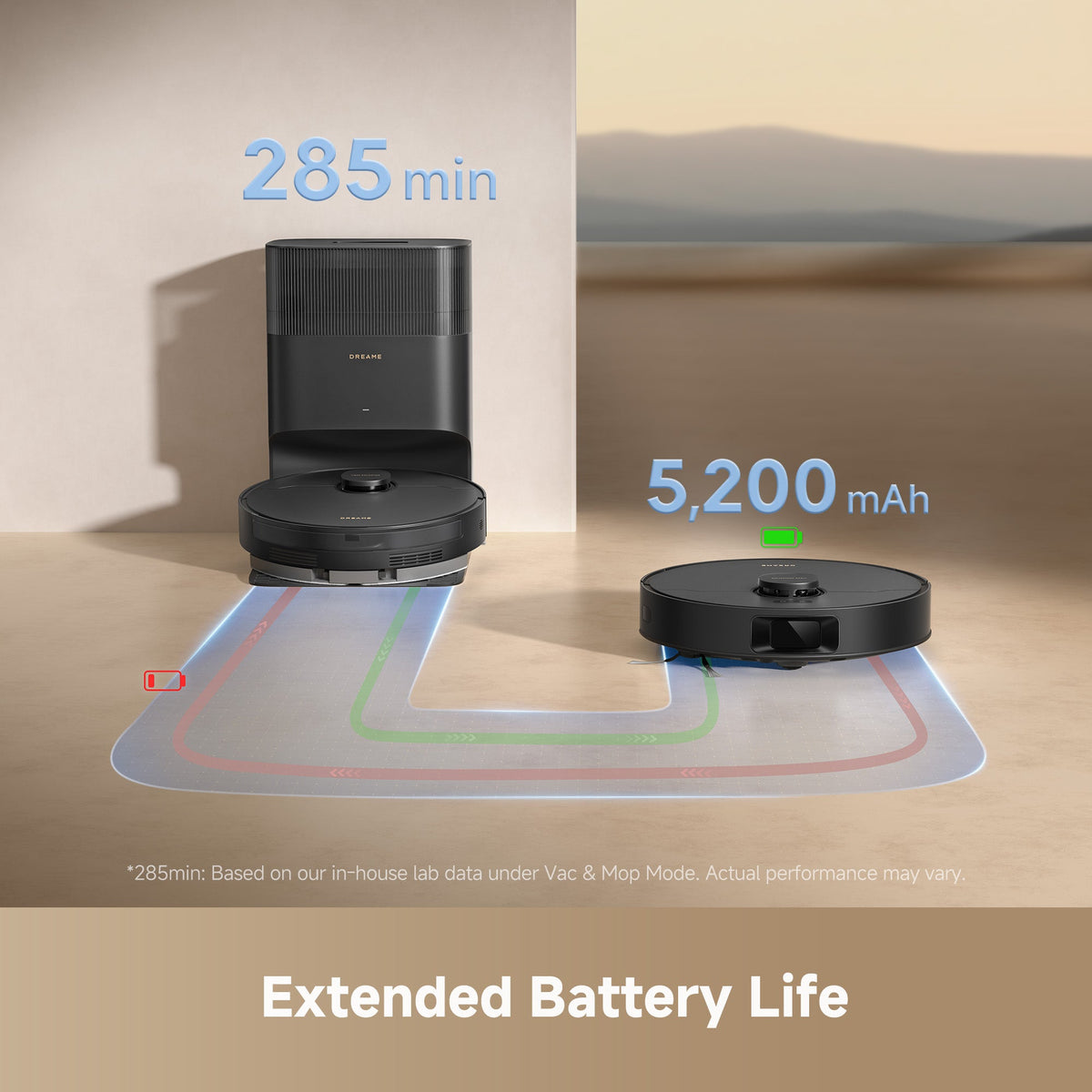 Extended 5,200mAh battery life