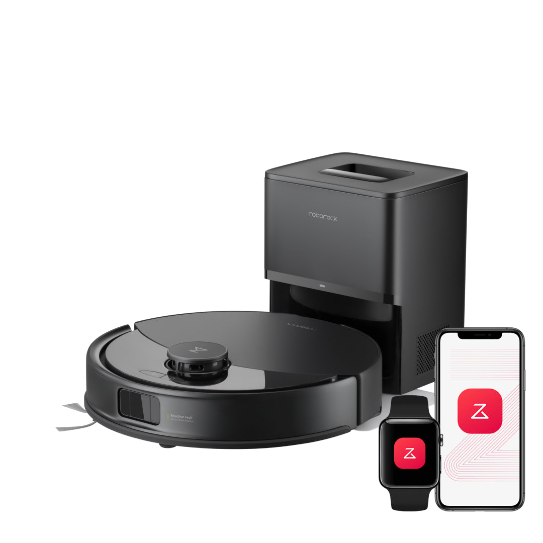 Roborock Q10 X5+ robot vacuum in black with auto-empty dock