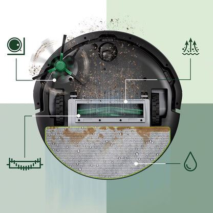 Roomba 105 Combo robot vacuuming debris on hardwood floor