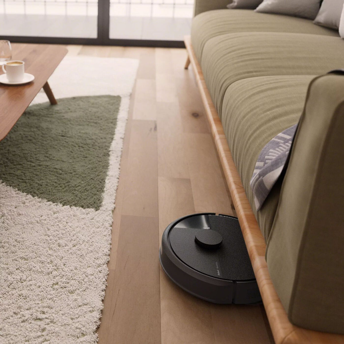 Roomba 105 Combo robot and dock blending with home decor